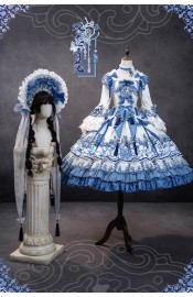 Bramble Rose Butterfly And Blue And White Porcelain One Piece(Reservation/Full Payment Without Shipping)